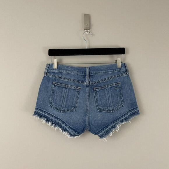 Rag & Bone Cut Off Denim Frayed Shorts in Tully Wash Size 25 - Picture 2 of 5